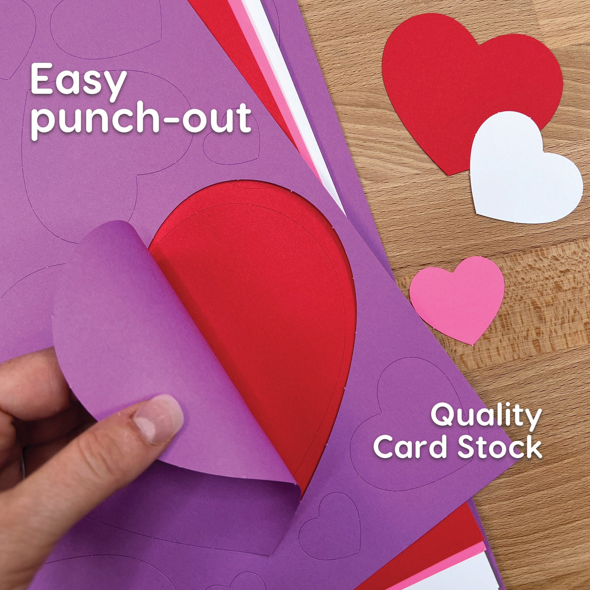 Punch Out Paper Cutouts, Spring Holiday Shapes, Valentine Hearts, Shamrocks & Easter Bunny, 228 Pieces