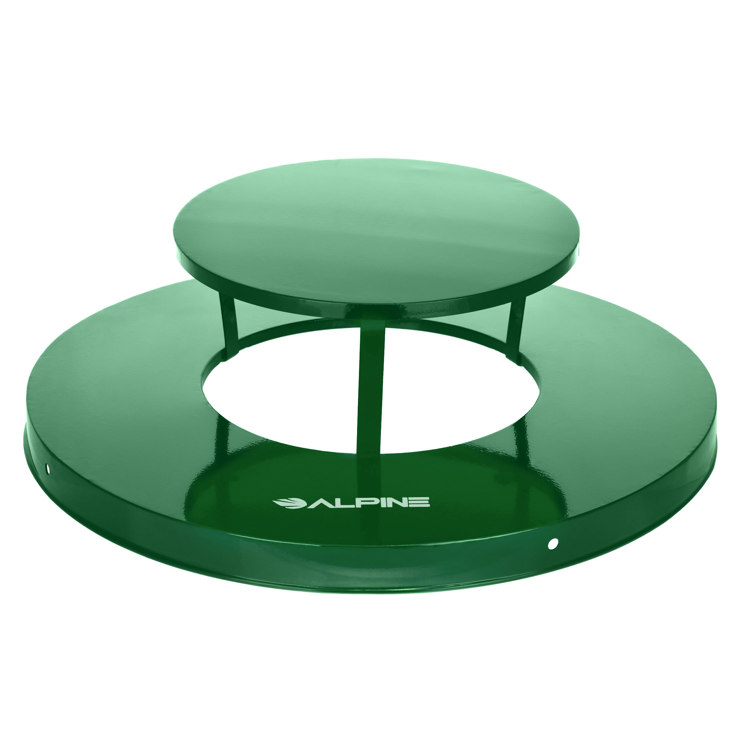 Alpine Industries Rain Bonnet Lid for Outdoor Metal Waste Receptacle - 38 Gallon Green