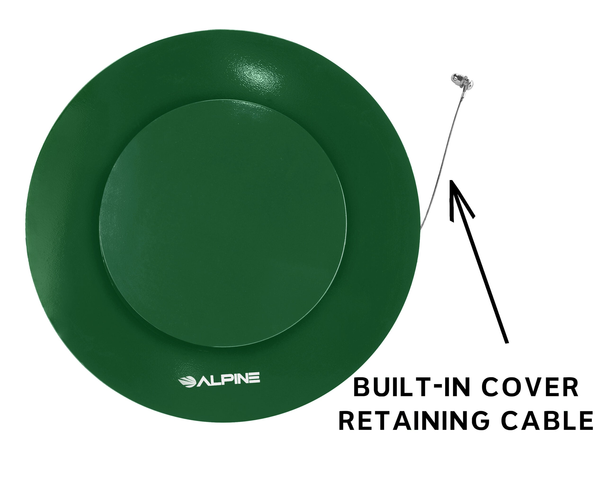 Alpine Industries Rain Bonnet Lid for Outdoor Metal Waste Receptacle - 38 Gallon Green