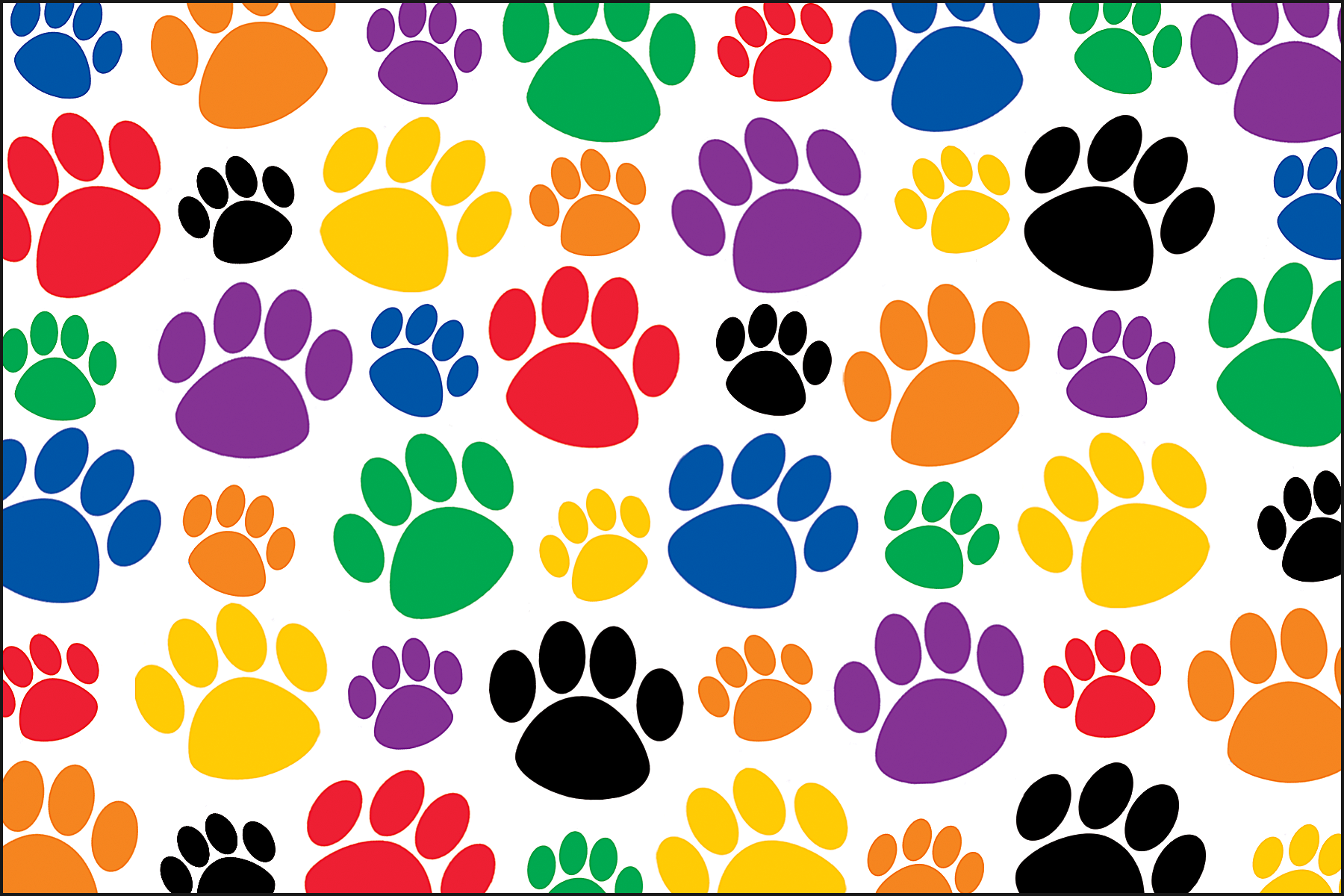 Colorful Paw Prints Postcards