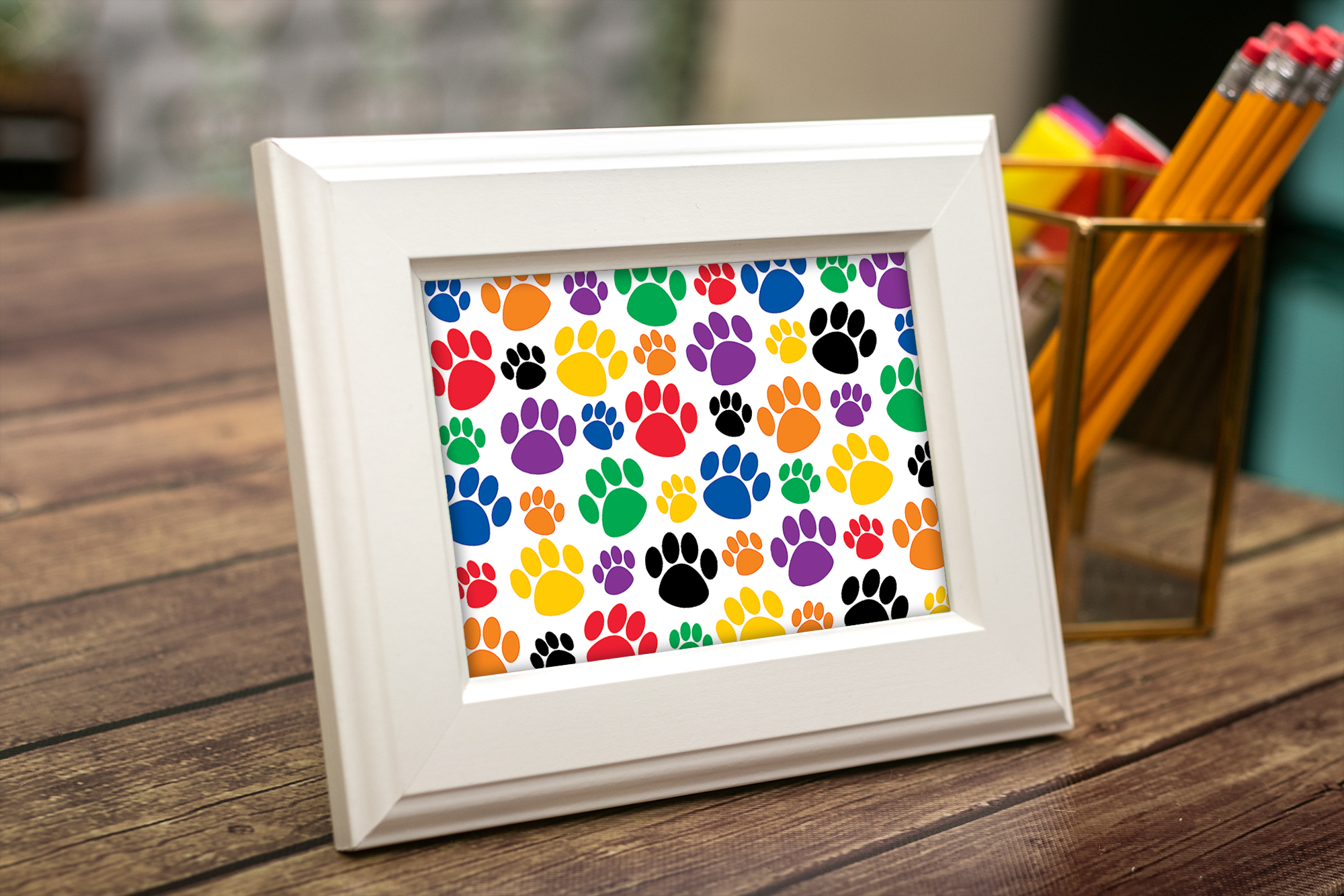 Colorful Paw Prints Postcards