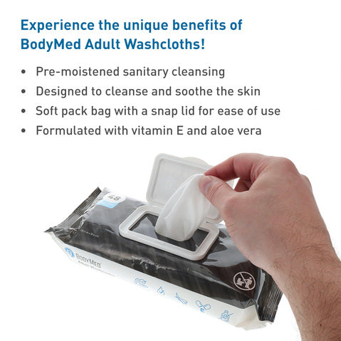 Bodymed Washcloths Scent Free, 8" X 12", 96 Pcs Per Bag
