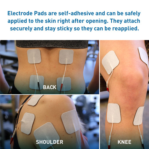 Bodymed Self-Adhering Electrodes, Fabric Back, Reusable, 2" X 2" Square, W/ Pull Tab