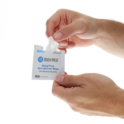 Bodymed No Sting Skin Barrier Wipe  1.6 X 3.2 Inch,25 Pcs/Box