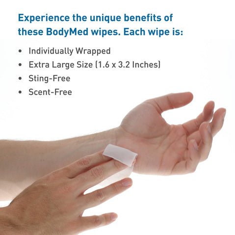Bodymed No Sting Skin Barrier Wipe  1.6 X 3.2 Inch,25 Pcs/Box