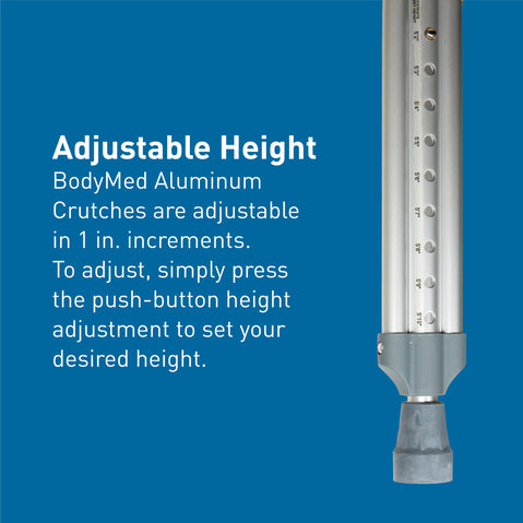 Aluminum Adult Crutches, Tall, 5'10" To 6'6", Pair