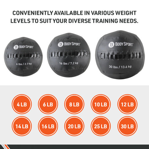 Body Sport Wall Ball, 30Lb, Black