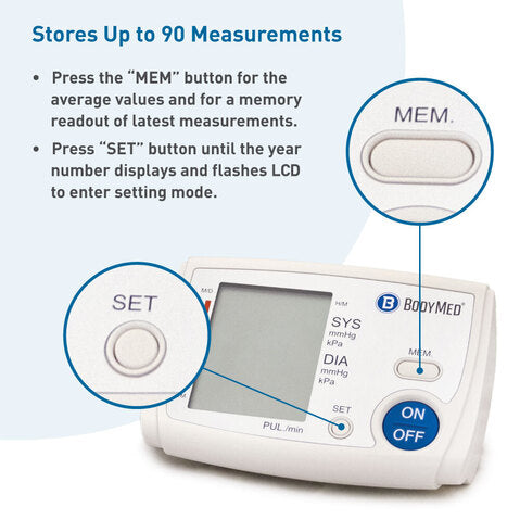 Bodymed Upper Arm Blood Pressure Monitor With Universal Cuff, Digital, 22Cm-52Cm