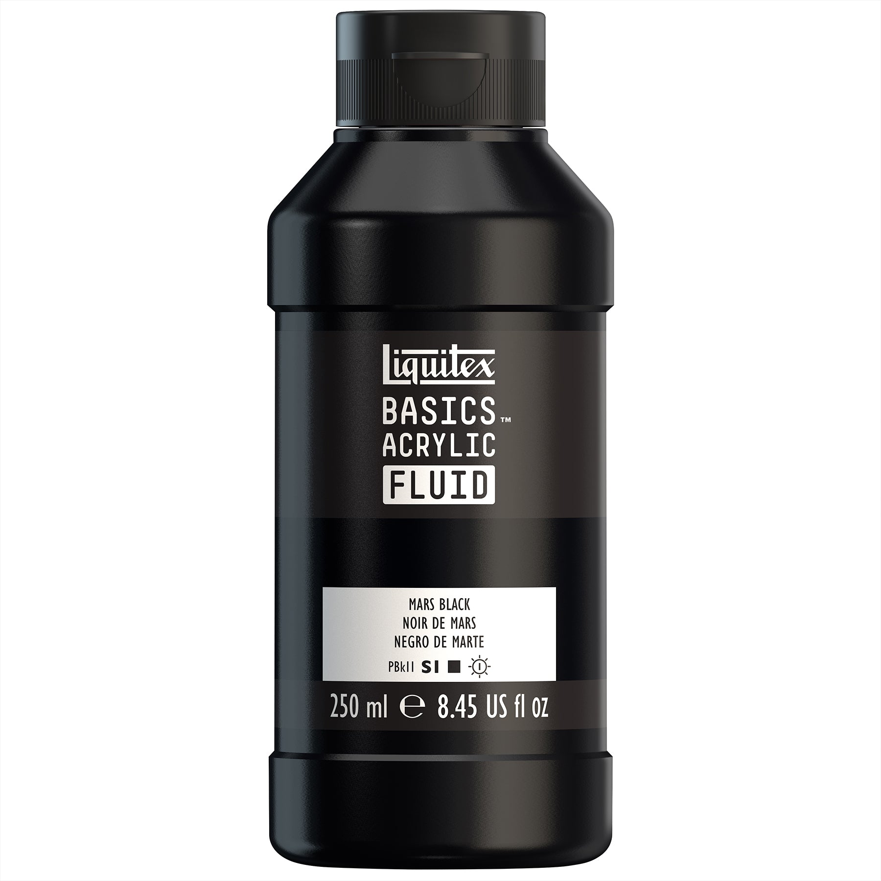 LQ BASICS Acrylic Fluid 250ml Bottle -  Mars Black