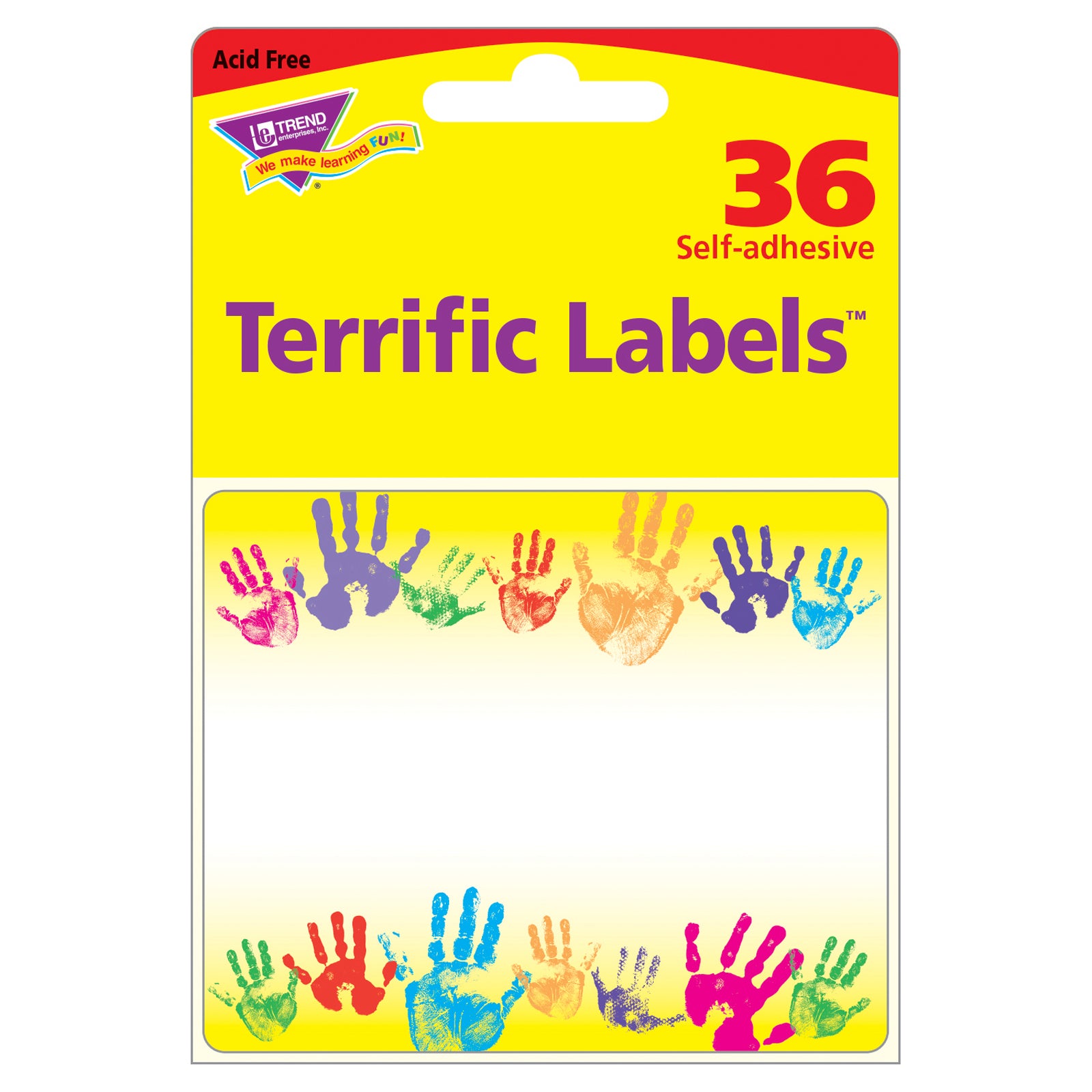 Rainbow Handprints Terrific Labels™, 36 ct