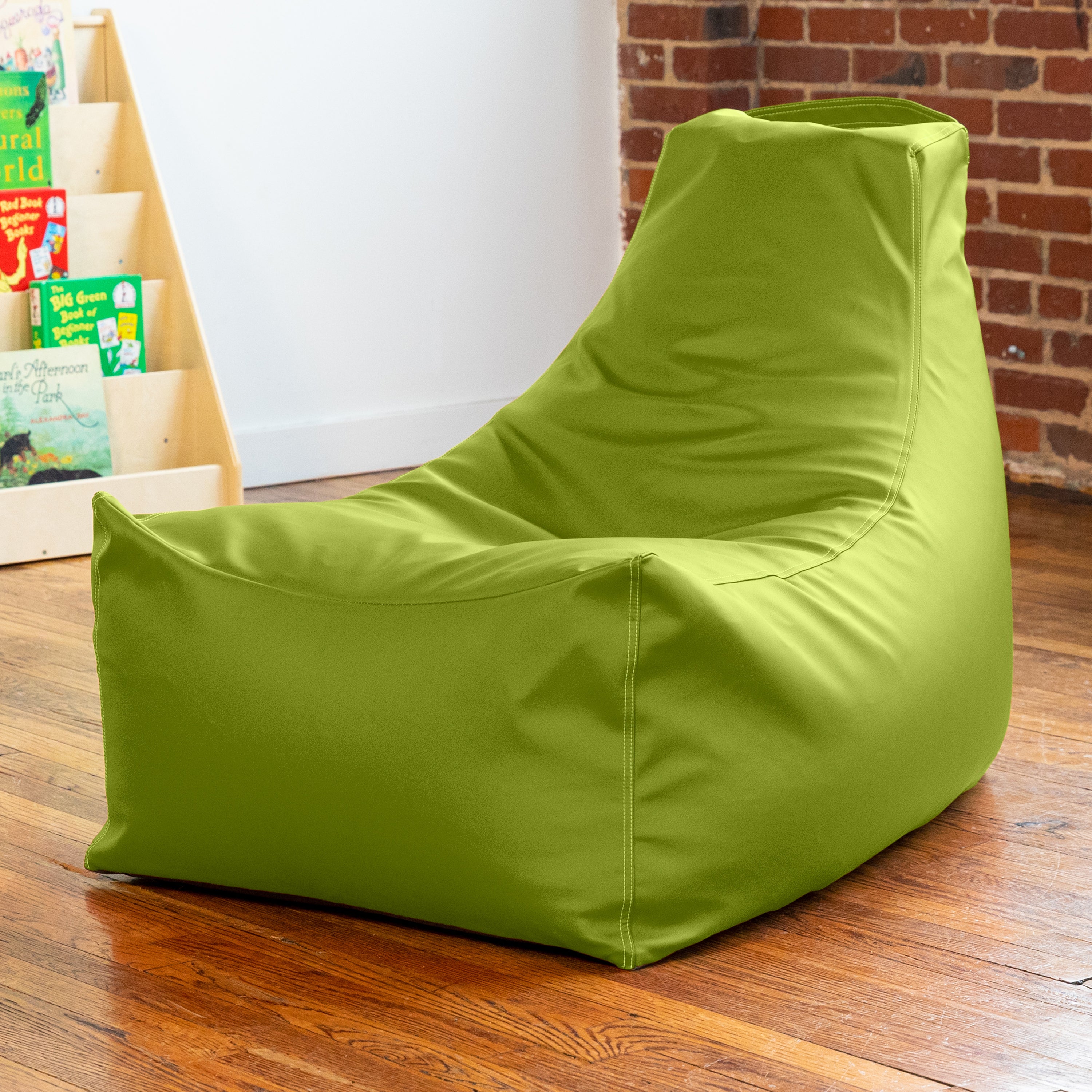 Jaxx Pezzi Premium Vinyl Classroom Bean Bag Chair, Green