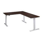 Bush Business Furniture Move 60 Series 60W Height Adjustable L Shaped Standing Desk in Mocha Cherry with Metallic Gray Base - 59.45" Width x 76.97" Depth x 27.44" Height