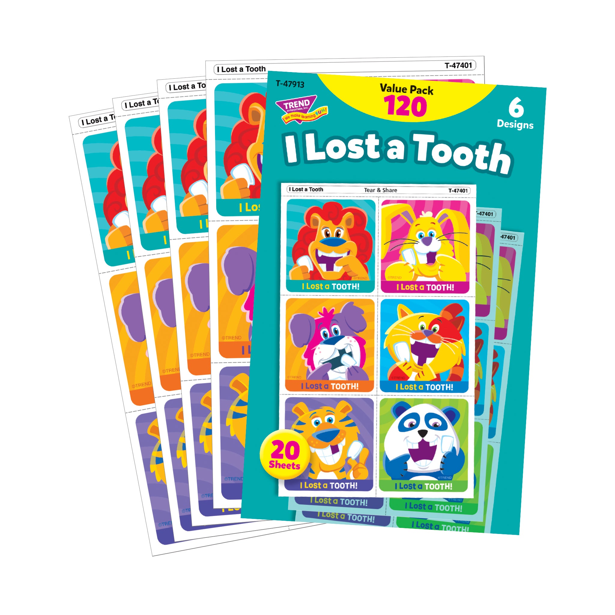 I Lost A Tooth Tear & Share Stickers® Value Pack, 120 Count