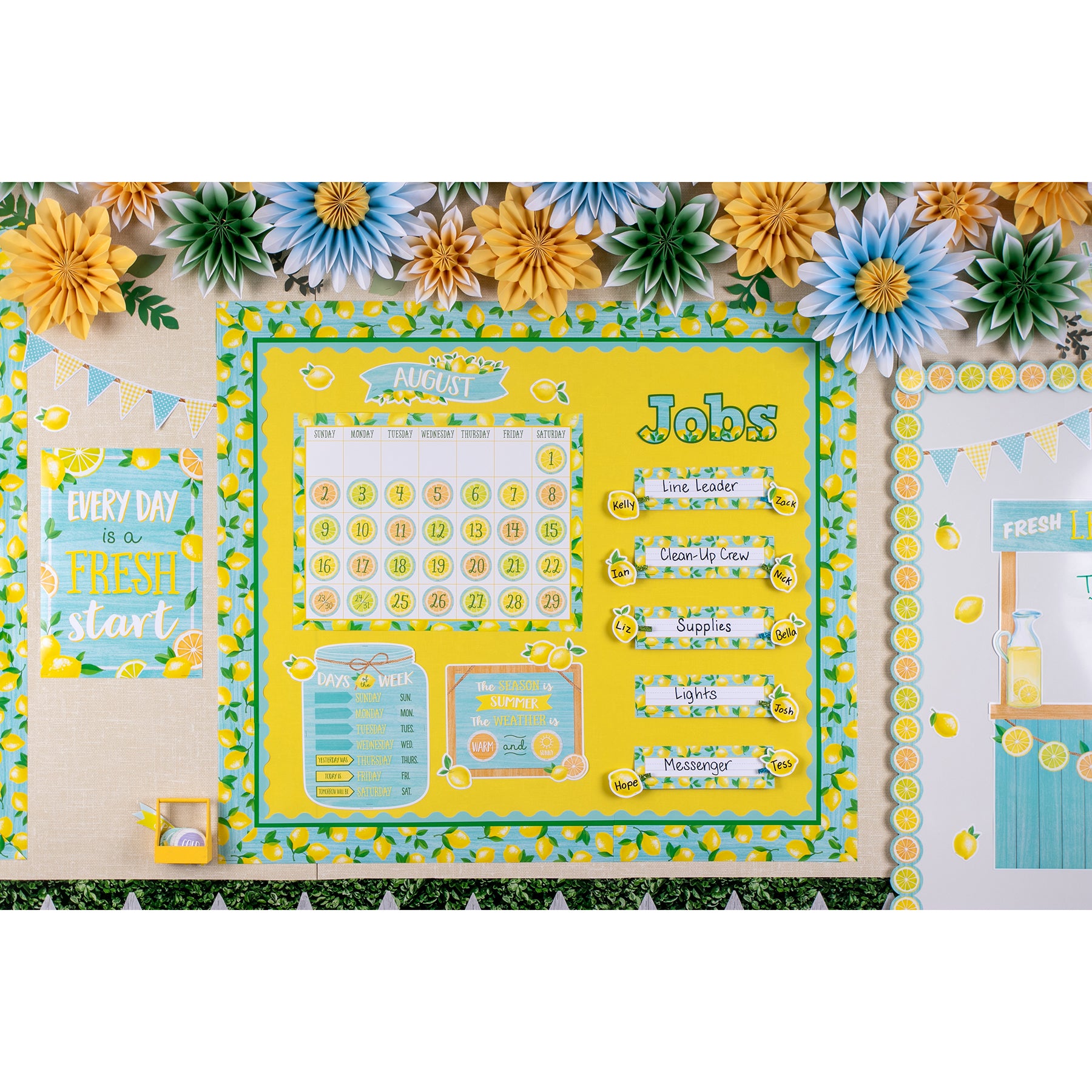 Lemon Zest Calendar Bulletin Board