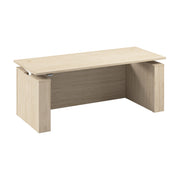 Bush Business Furniture Stratus&nbsp;72W x&nbsp;30D Electric Height Adjustable Standing Desk with Modesty Panel in Natural Elm with White Base - 71.02" Width x 29.37" Depth x 27.44" Height
