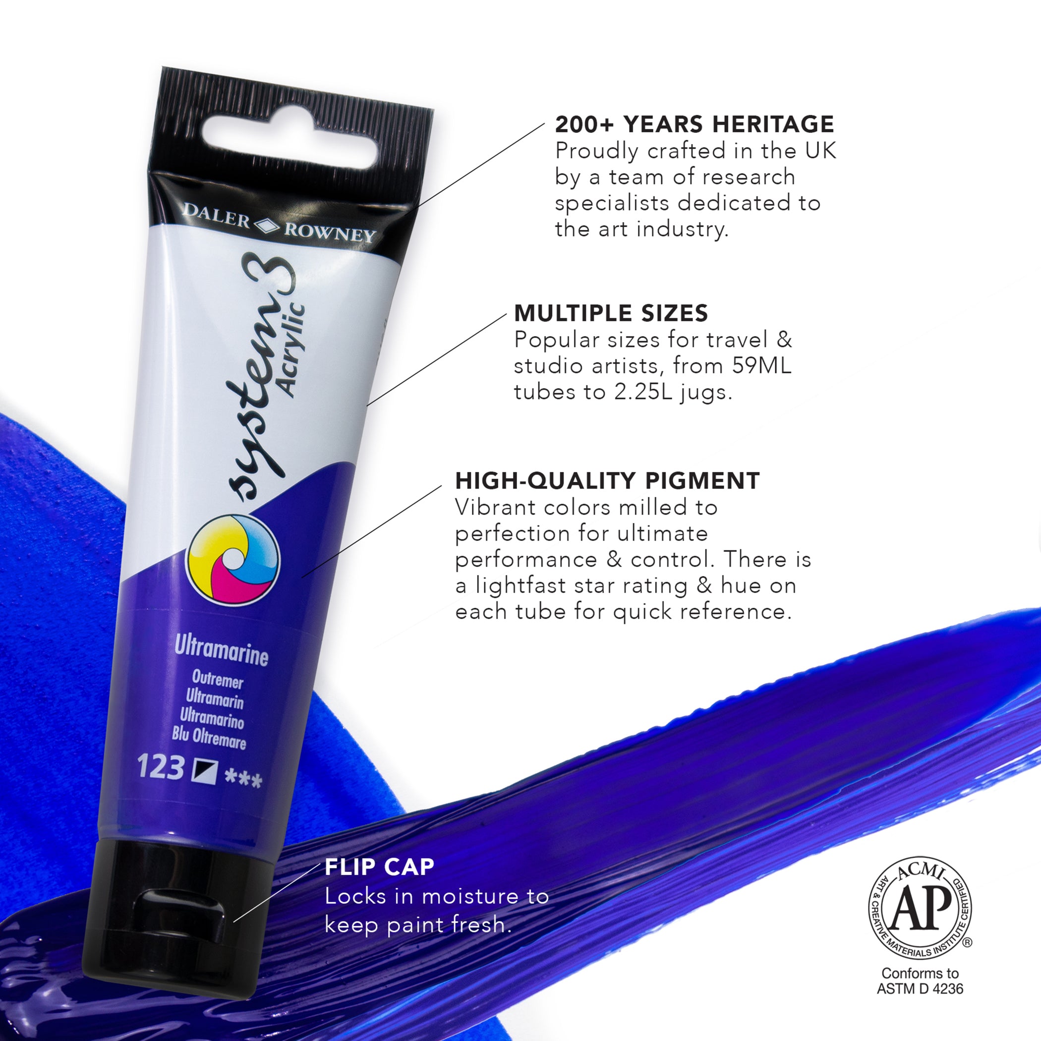 System3 Acrylic Paint Jumbo Selection Set, Assorted Colors, 150ml, 8 Pieces
