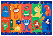 Alphabet Monsters Rug - 3ft x 4ft 6in - Rectangle - Blue