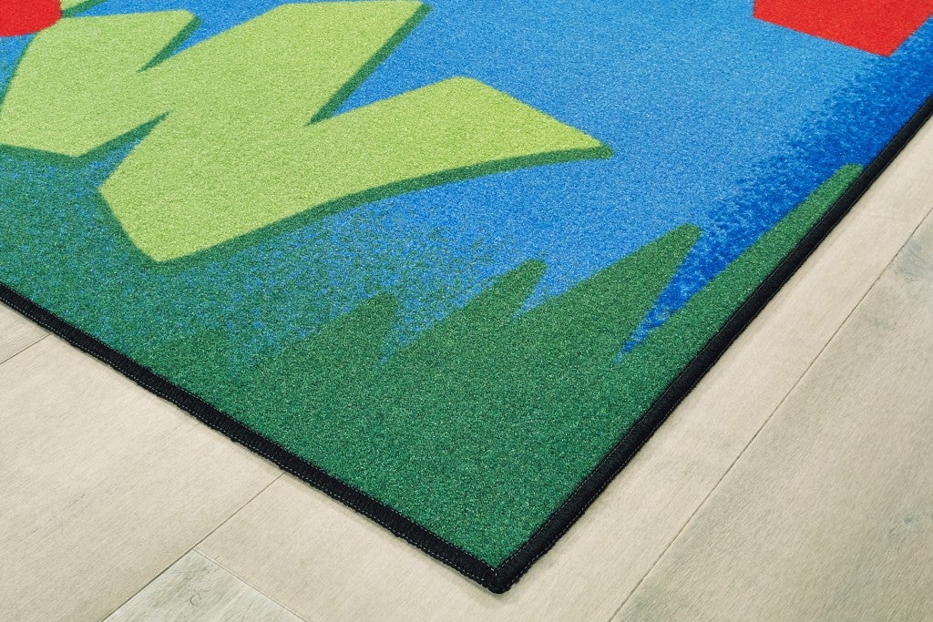 Learn & Grow Value Rug - 3ft x 4ft 6in - Rectangle - Blue