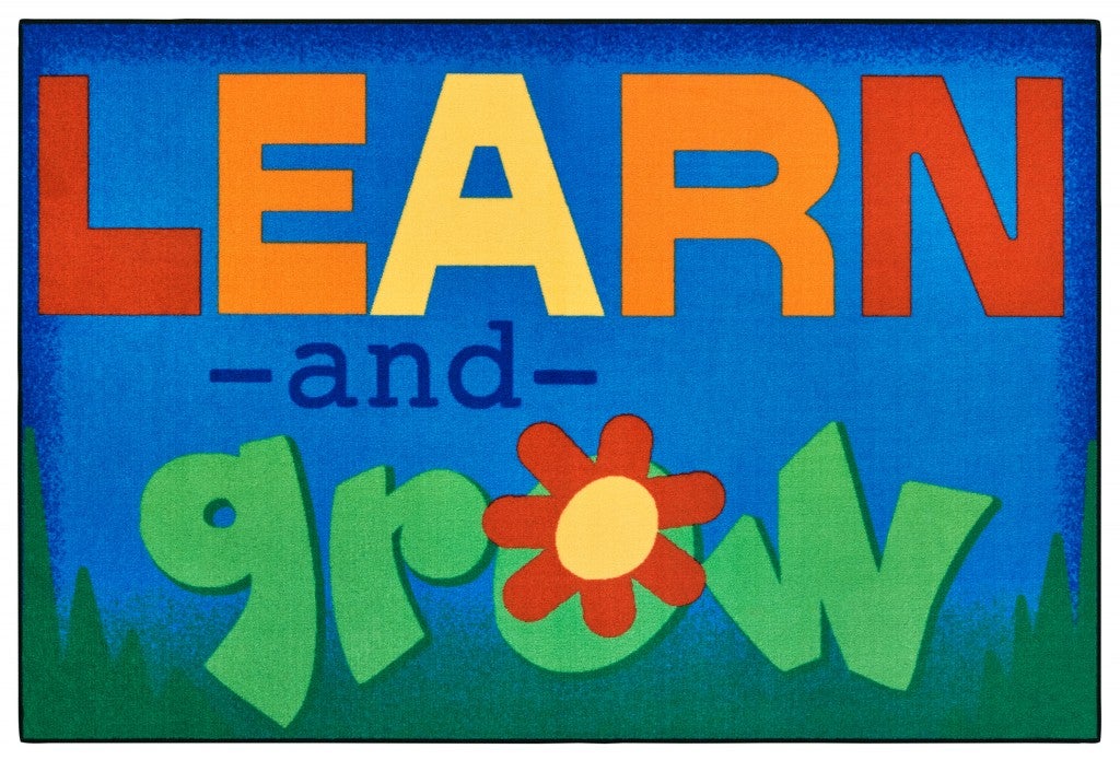 Learn & Grow Value Rug - 3ft x 4ft 6in - Rectangle - Blue