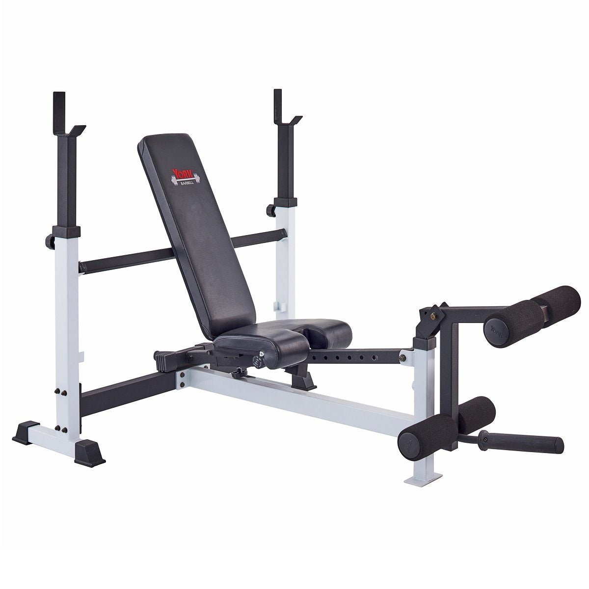 FTS Olympic Combo Bench with Leg Developer - White Frame/Black Upholstery