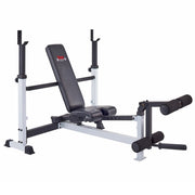 FTS Olympic Combo Bench with Leg Developer - White Frame/Black Upholstery