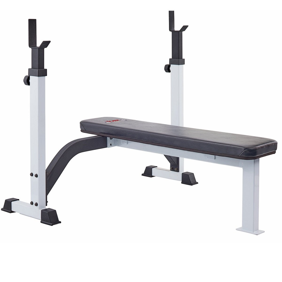 FTS Olympic Fixed Flat Bench - White Frame/Black Upholstery