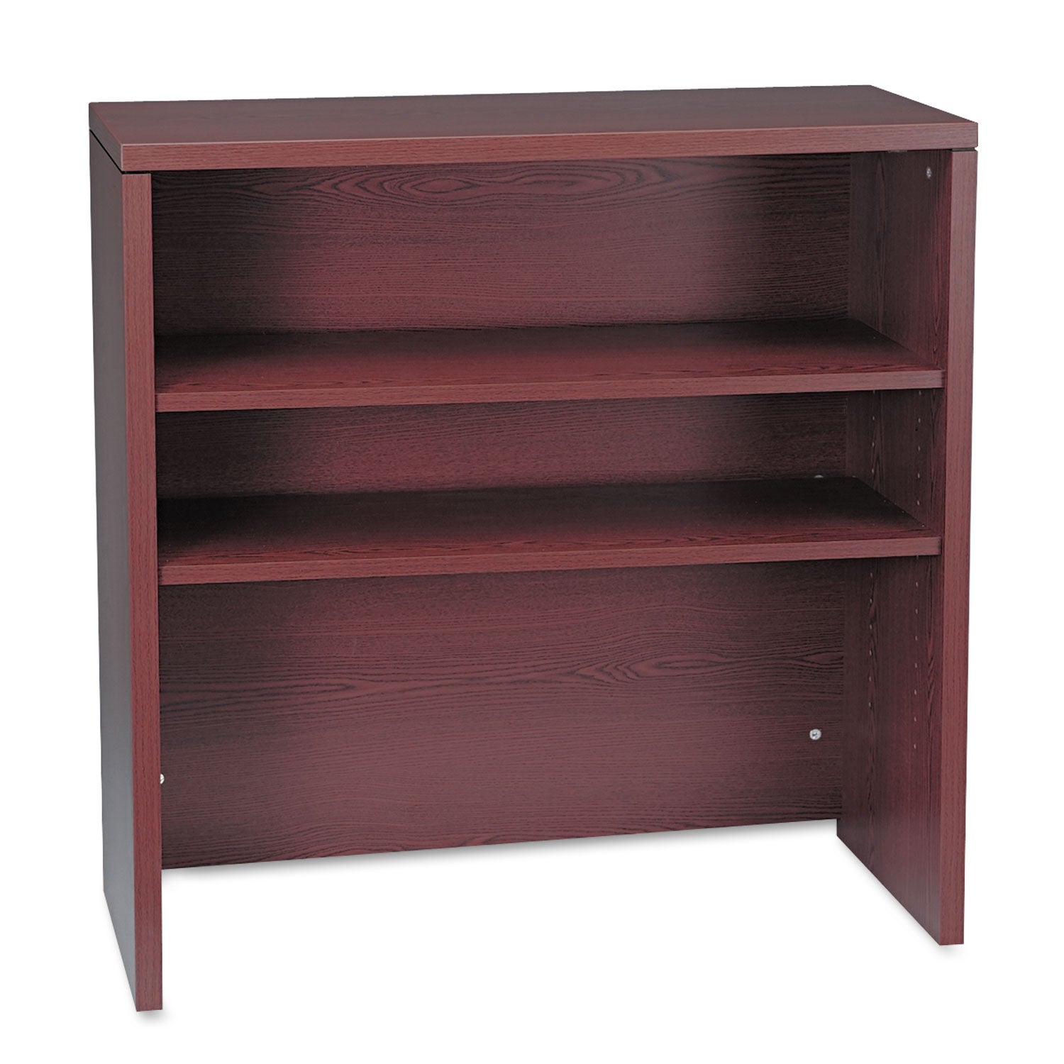 37.1" Height x 36" Width x 14.6" Depth - 2 Shelve(s) - Flat Edge - Finish: Mahogany - 1 Each