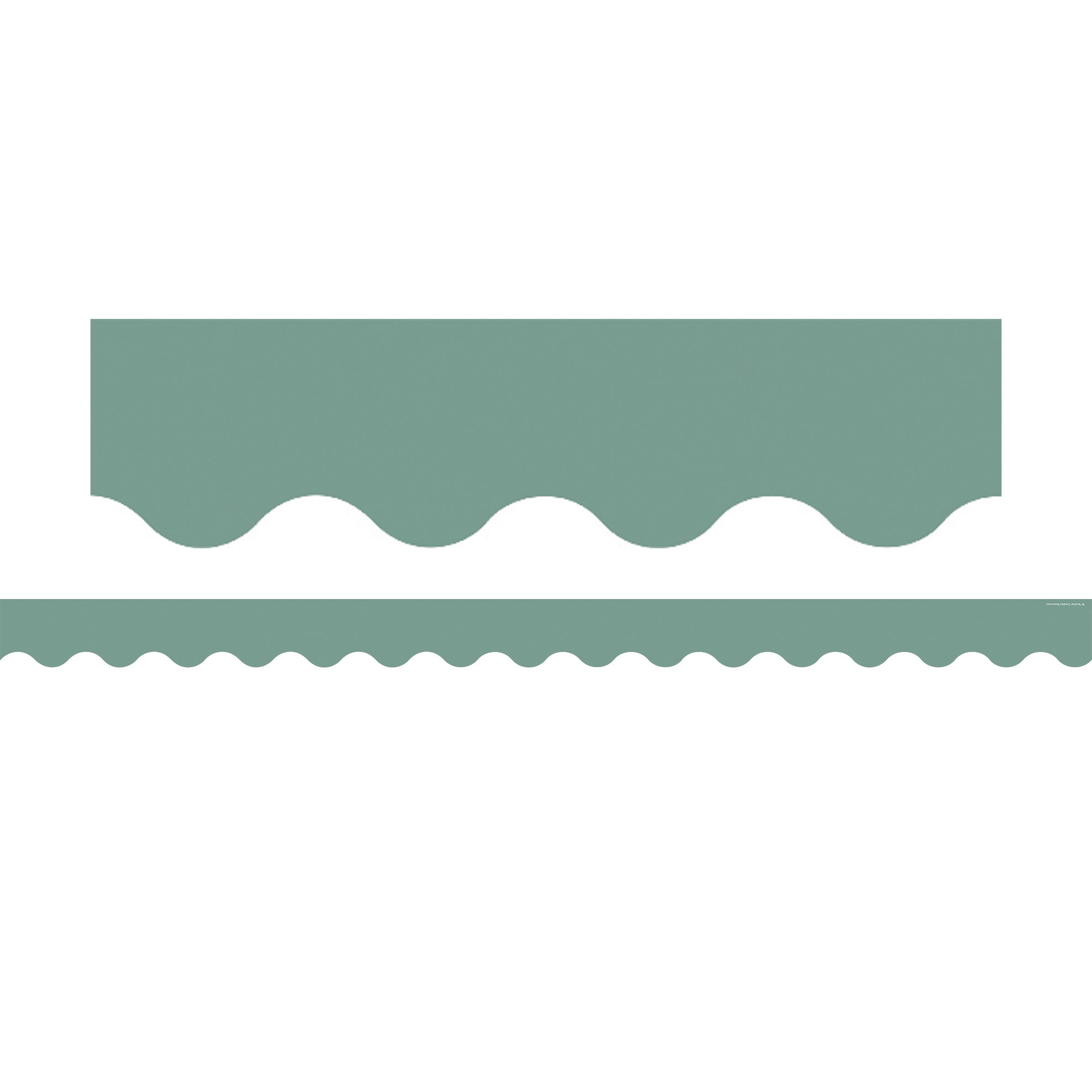 Retreat Green Scalloped Border Trim, 35 Feet