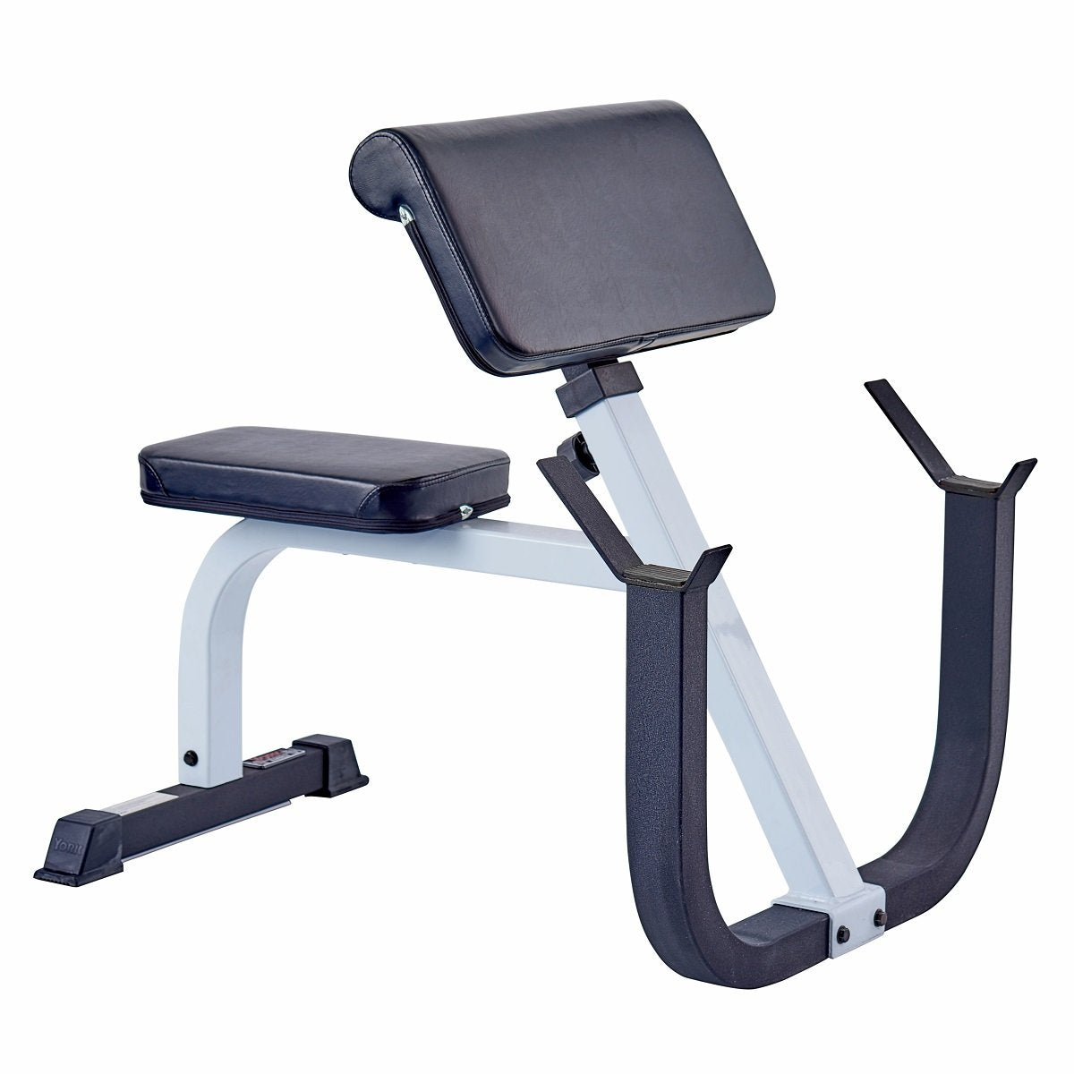 FTS Preacher Curl Bench - White Frame/Black Upholstery
