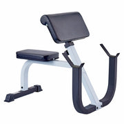 FTS Preacher Curl Bench - White Frame/Black Upholstery
