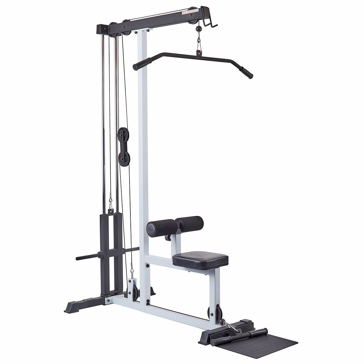 FTS Lat Machine - White Frame/Black Upholstery
