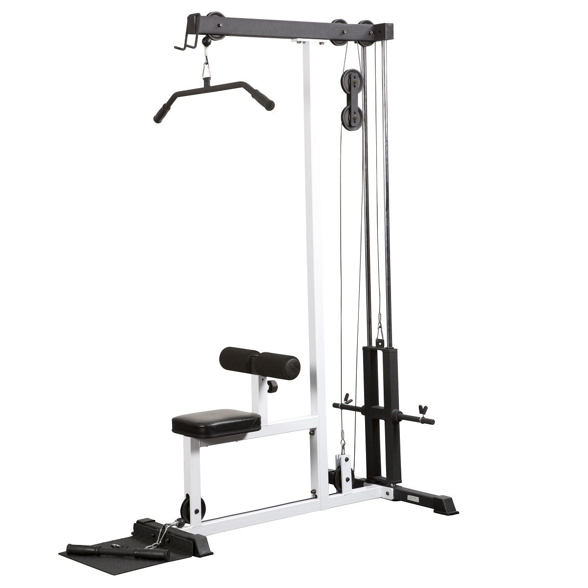 FTS Lat Machine - White Frame/Black Upholstery