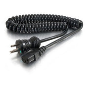 C2G 6ft 18 AWG Coiled Hospital Grade Power Cord (NEMA 5-15P to IEC320C13) - Black - Power Cable - 6 Ft