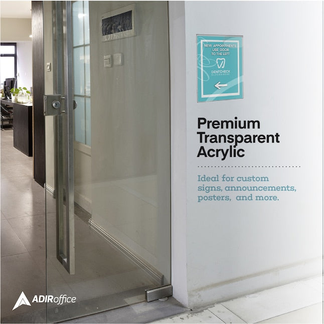 8.5" x 11" Wall Mount Acrylic Sign Holders, 12 Pack