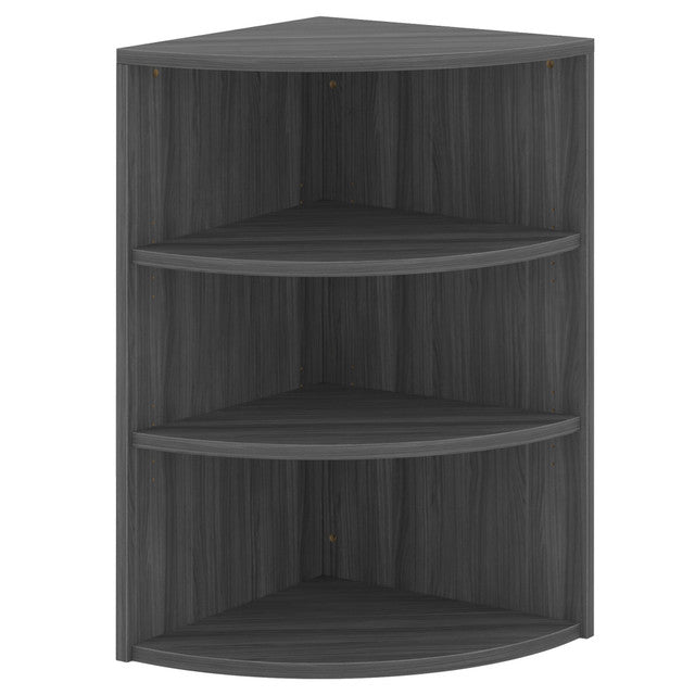 OfficeSource Laminate Corner Bookcase - 15"W x 15"D - Coastal Gray