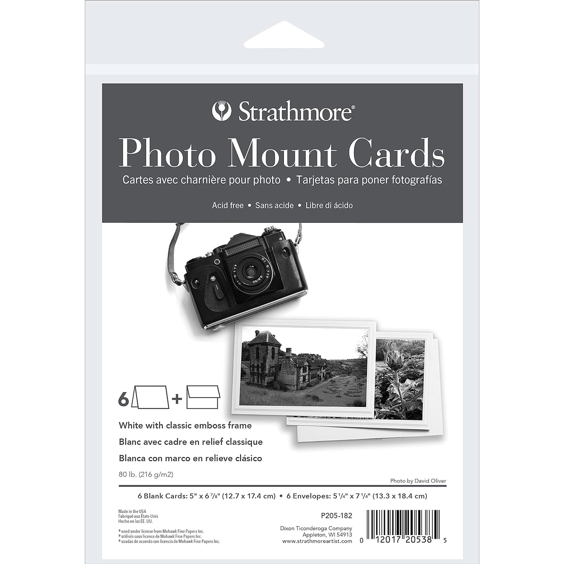 Photo Mount Cards & Envelopes, Classic Embossed Border, Full Size, 5x6.875 inch, 6 Pack