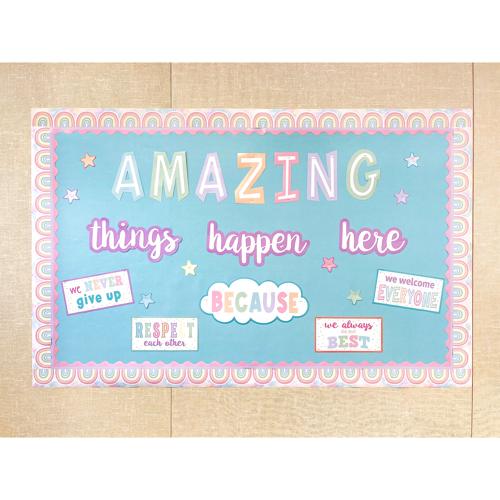 Pastel Pop Rainbows Die-Cut Border Trim, 35 Feet
