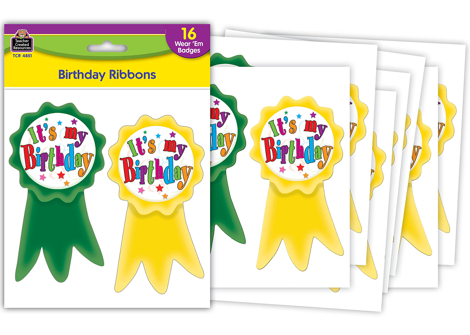 Birthday Ribbons Wear ’Em Badges