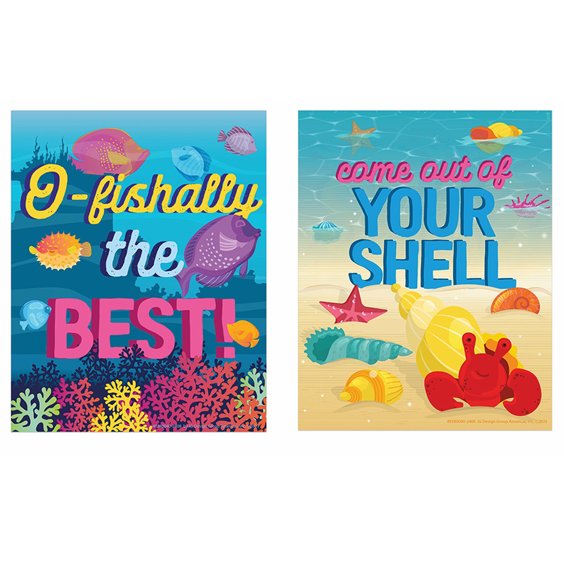 Seas the Day Motivational Mini Poster Set, 8 Posters