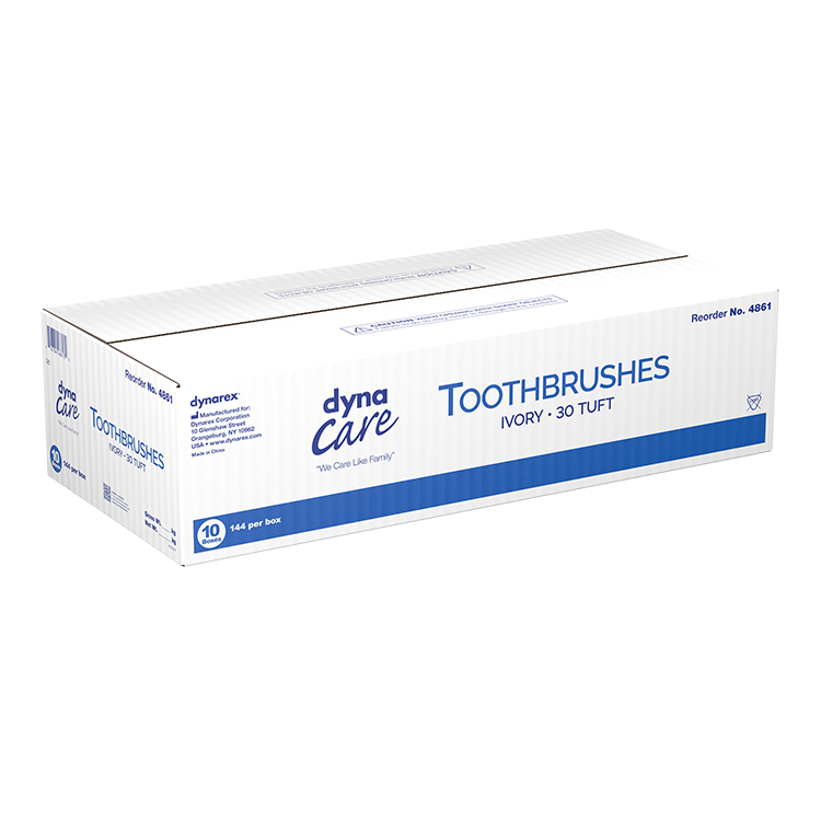 Toothbrushes, 30 Tuft, Adult, Ivory - 144 pcs per Box/10 Boxes per Case