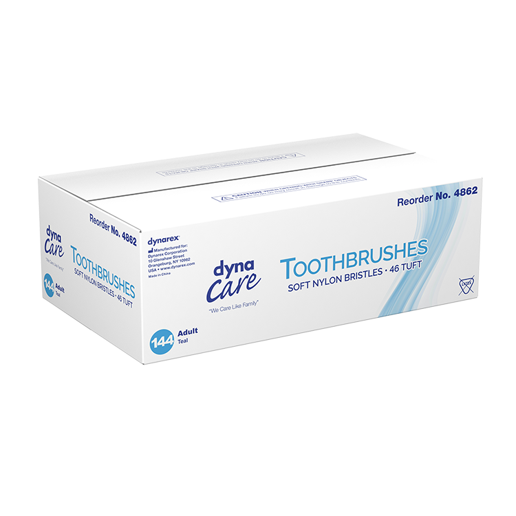 Toothbrushes, Soft Nylon Bristles - 46 Tuft, Teal - 144 pcs per Box/10 Boxes per Case
