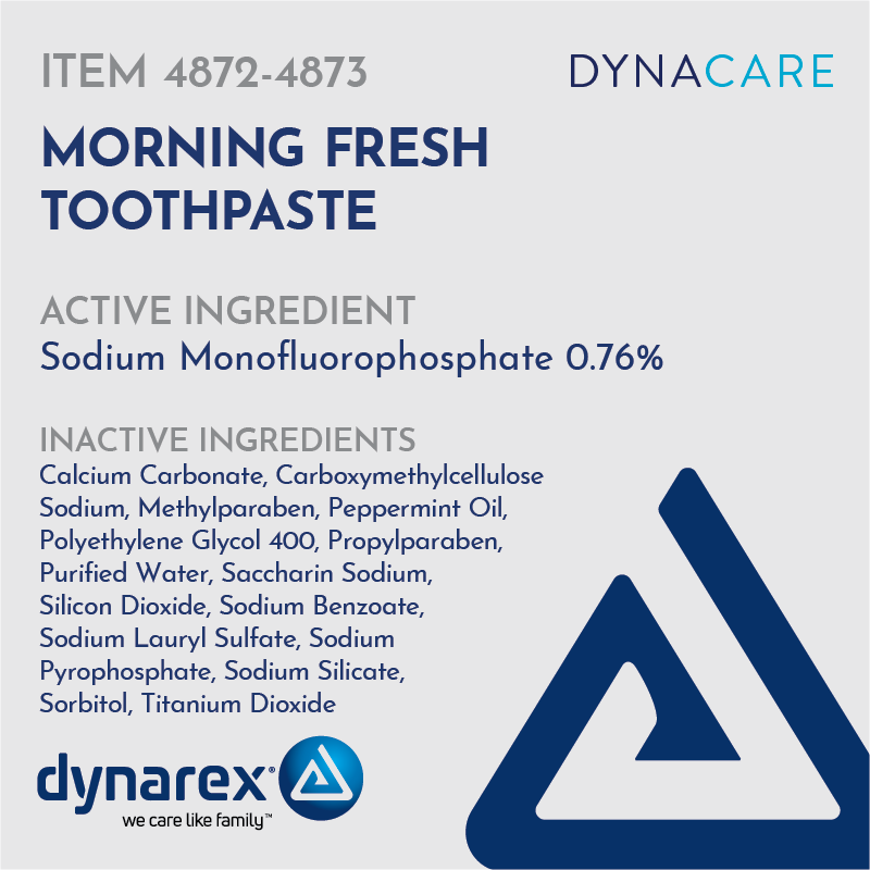 Morning Fresh Mint Toothpaste with Fluoride, 2.75 oz. Tube - 144 pcs per Case