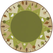 KIDSoft Tranquil Mountains Rug - 6ft - Round - Green