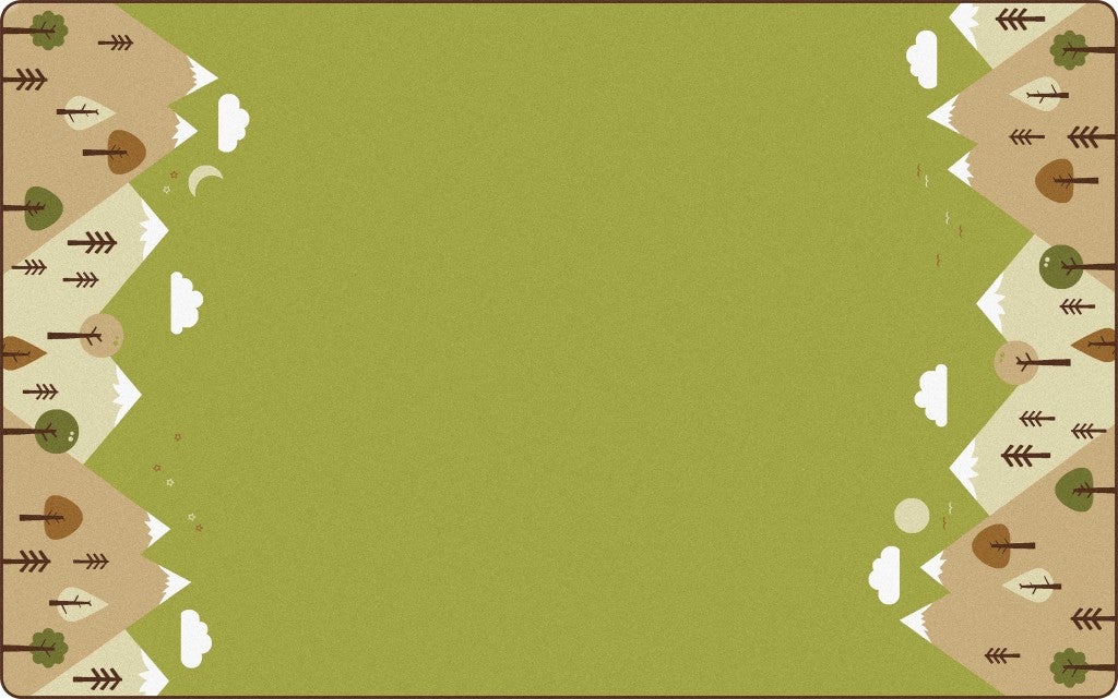 KIDSoft Tranquil Mountains Rug - 6ft x 9ft - Rectangle - Green