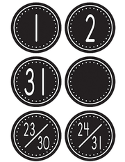 Black & White Crazy Circles Calendar Days