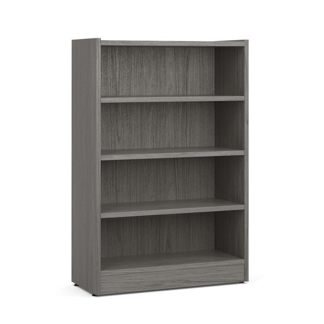 OfficeSource Laminate Bookcase - 4 Shelves - Coastal Gray