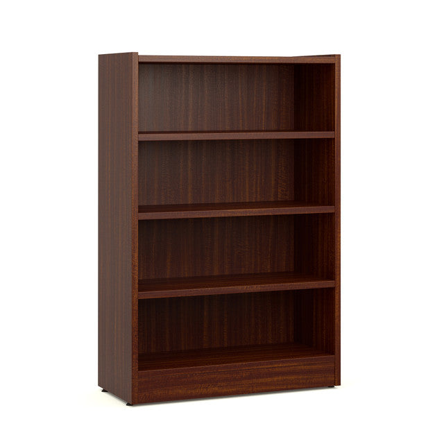 OfficeSource Laminate Bookcase - 4 Shelves - Mahogany