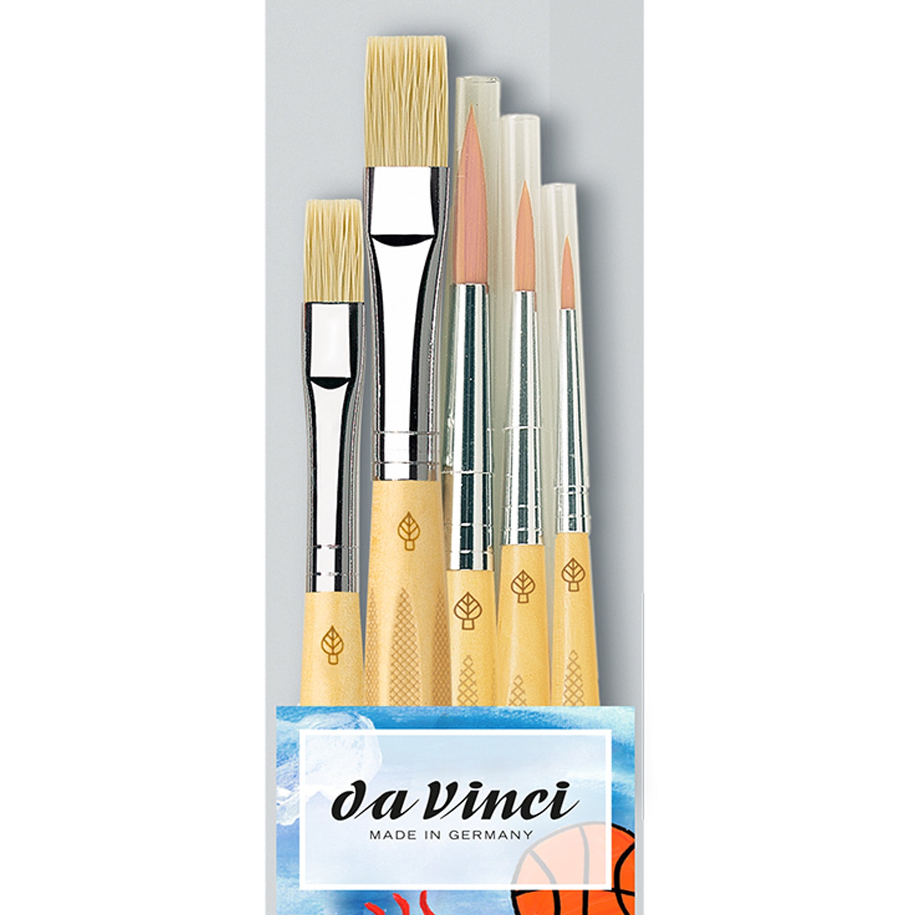 JUNIOR Synthetics & JUNIOR BORSTE Synthetic Student Brushes, Synthetic, Acrylic & Tempera, Assorted, 5 Brush Set