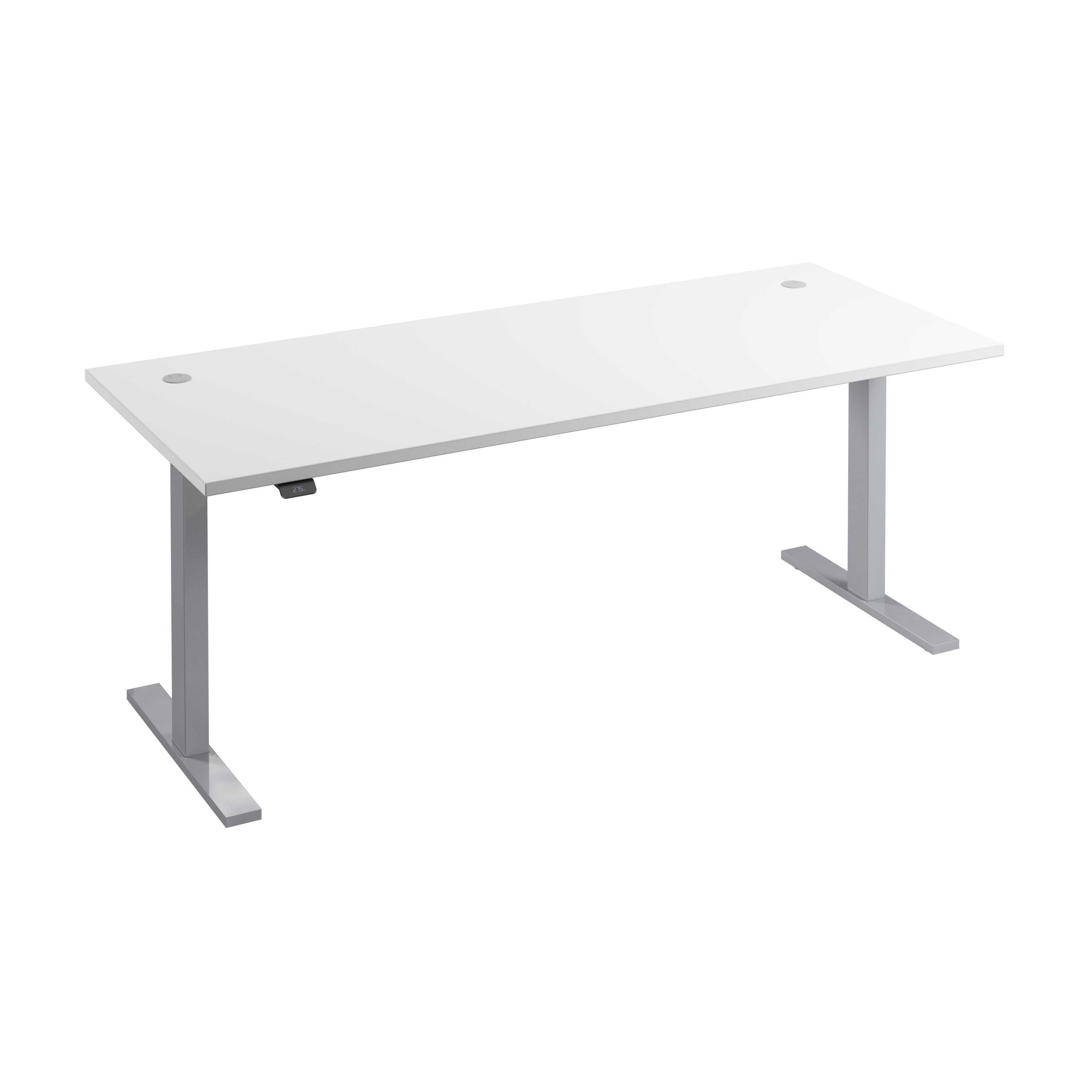 Bush Business Furniture Move 60 Series 72W x 30D Electric Height Adjustable Standing Desk in White with Metallic Gray Base - 71.02" Width x 29.37" Depth x 47.69" Height