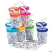 Cyo Cups W/ Lids And Straws - 12 Pieces